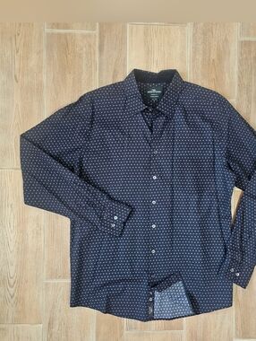 Rodd & Gunn Albini Woven in Italy Button-Down Long Sleeve, Men's Large Navy